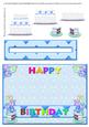 Blue for a Boy Happy Birthday Cake Penny Slider Card Front