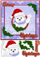 Polar Bear in a Santa Hat 8"x8" Merry Christmas Card Front