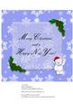 Insert for Polar Bear in a Santa Hat 8"x8" Merry Christmas