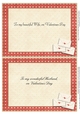 2 x Inserts for Wife or Husband to match Be My Valentine Tent Card with Decoupage