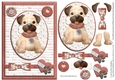 Paw Prints on my Heart dog with bone Card Front