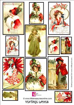 Vintage Young Ladies Christmas