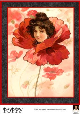 A4 Poppy-art-deco