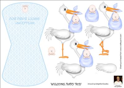Welcome Baby Boy-wobble Card