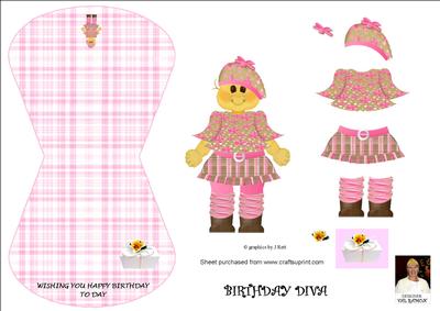 Birthday Diva-wobble Card