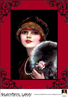 A4 Beautiful Lady -art-deco