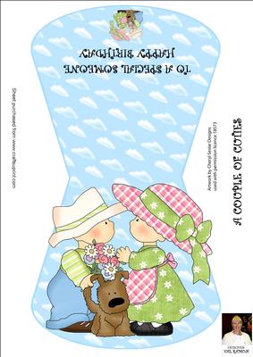 A4 a Couple of Cuties-wobble Card