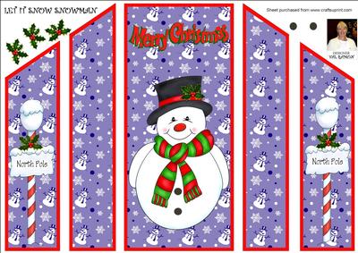 Let It Snow Snowman-theatre Fold Card Christmas