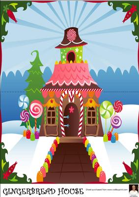 A4 Gingerbread House-over the Edge Card