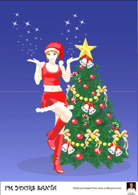 A4 I'm Yours Santa -over the Edge Card