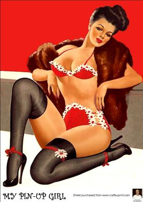 A4 My Pin-up Girl-over the Edge Card