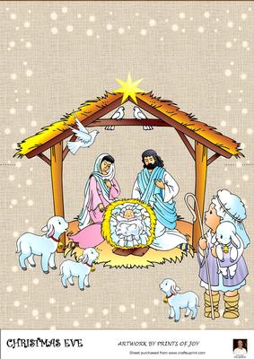 A4 Christmas Eve-over the Edge Card