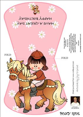 A4 Pony Ride-over the Edge Wobble Card