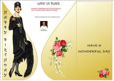 Lady in Black-tear Drop Card