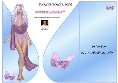 Flower Power Diva-tear Drop Card