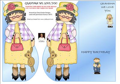 Grandma We Love You-tear Drop Card