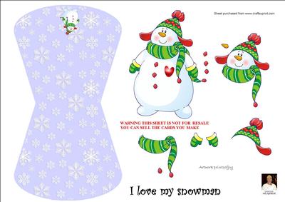 I Love My Snowman-wobble Card