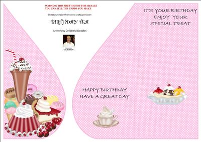 Birthday Tea -tear Drop Card