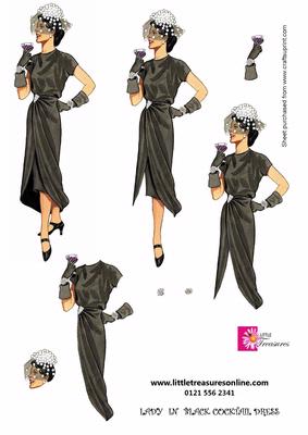 Lady in Black Cocktail Dress