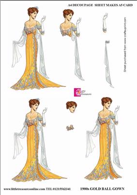 1900s Gold Ball Gown