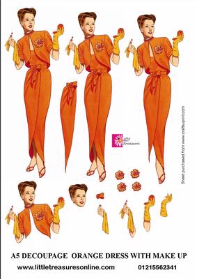 Orange Dress and Makeup