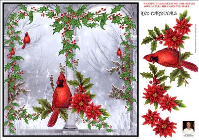 Red Cardinals-8x8 Card