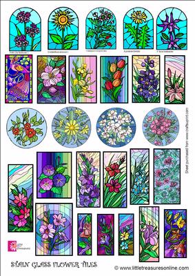 Stain Glass Flower Tiles