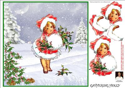 Gathering Holly-8x8 Card