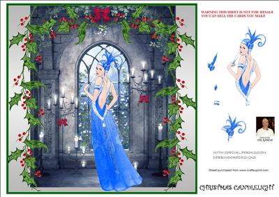 Christmas Candlelight-art-deco -8x8 Card