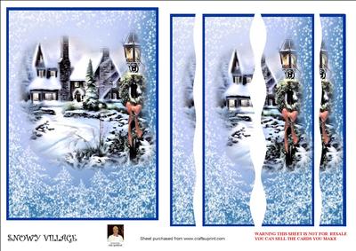 Snowy Village-wavey Side Stacker Card