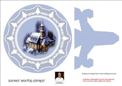 Snowy Winter Church-plate Card