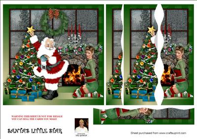 Santa's Little Star-wavey Side Stacker Card