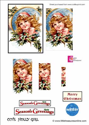Cute Holly Girl Christmas