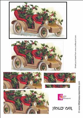 Christmas Holly Car
