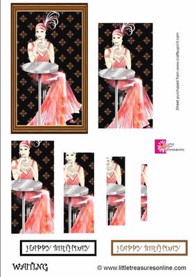 Waiting-art-deco Pyramid Card
