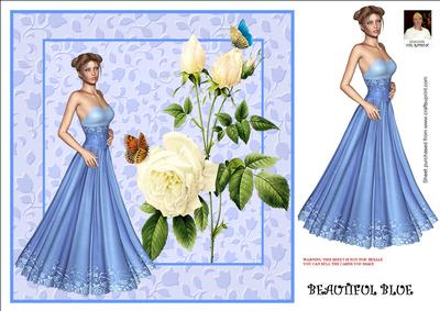 Beautiful Blue == 8x8 Card