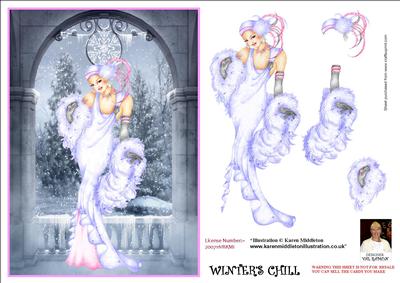 Winter's Chill Art-deco A5 Card