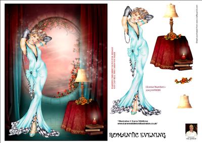 Romantic Evening-art-deco A5 Card