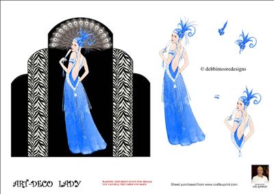 Art-deco Lady 6x6 Card