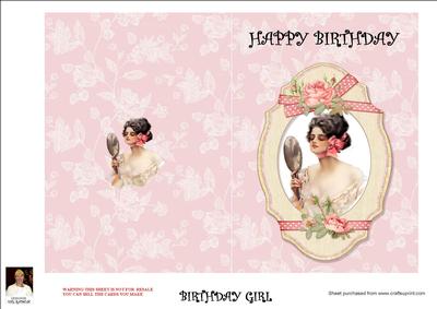 Birthday Girl-cut N Fold 5x7 Card