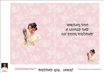 Birthday Girl-insert Cut N Fold 5x7 Card