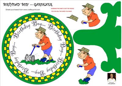 Birthday Boy - Gardener-plate Card