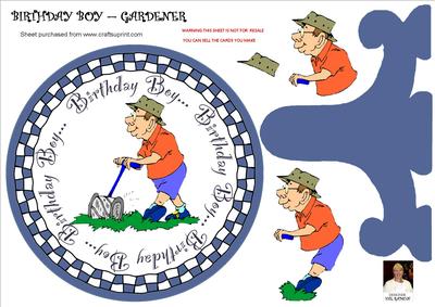 Birthday Boy - Gardener-plate Card