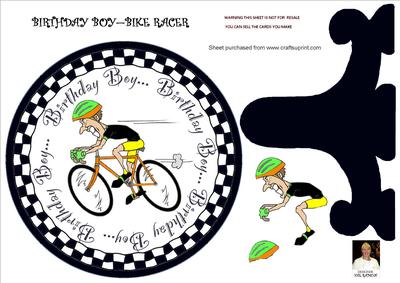 Birthday Boy - Bike Racer - Plate Card