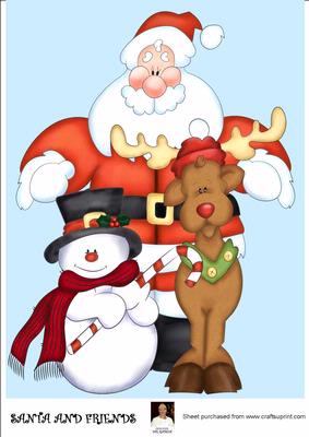 A4 Santa and Friends Christmas
