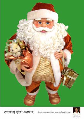 A4 Copper Gold Santa Christmas