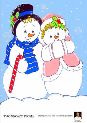 A4 Two Snowy People Christmas