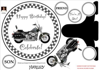 Harley = Monochrome Plate Card
