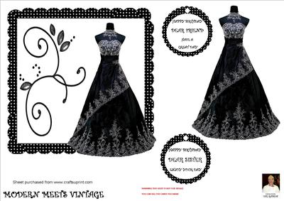 Modern Meets Vintage === 6x6 Monochrome Card