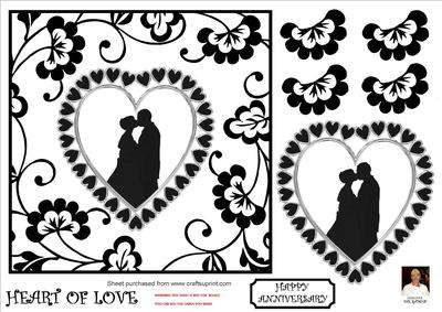 Heart of Love === 7x7 Monochrome Card Topper
